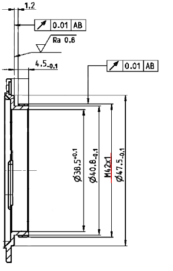 Sketch of the M42 × 1 Interface (FFD 18.0 mm)